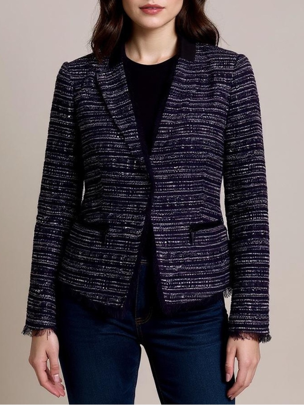 Ivanka Trump Tweed Blazer Jacket Structured Work Office Chic